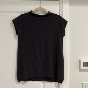 Magaschoni Cashmere Mock Neck Dark Grey Sweater